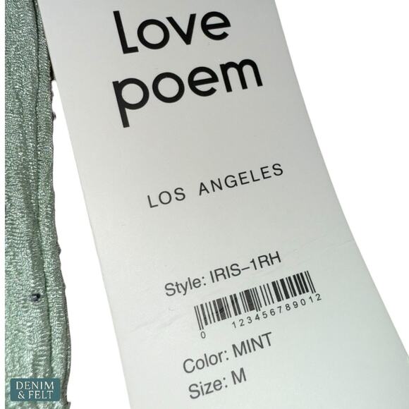 Love Poem Boutique Mint Crinkle Rhinestone Two Piece Lounge Set Sparkle M NEW - Picture 8 of 13